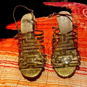 Adrianna papell dressy gold sandals